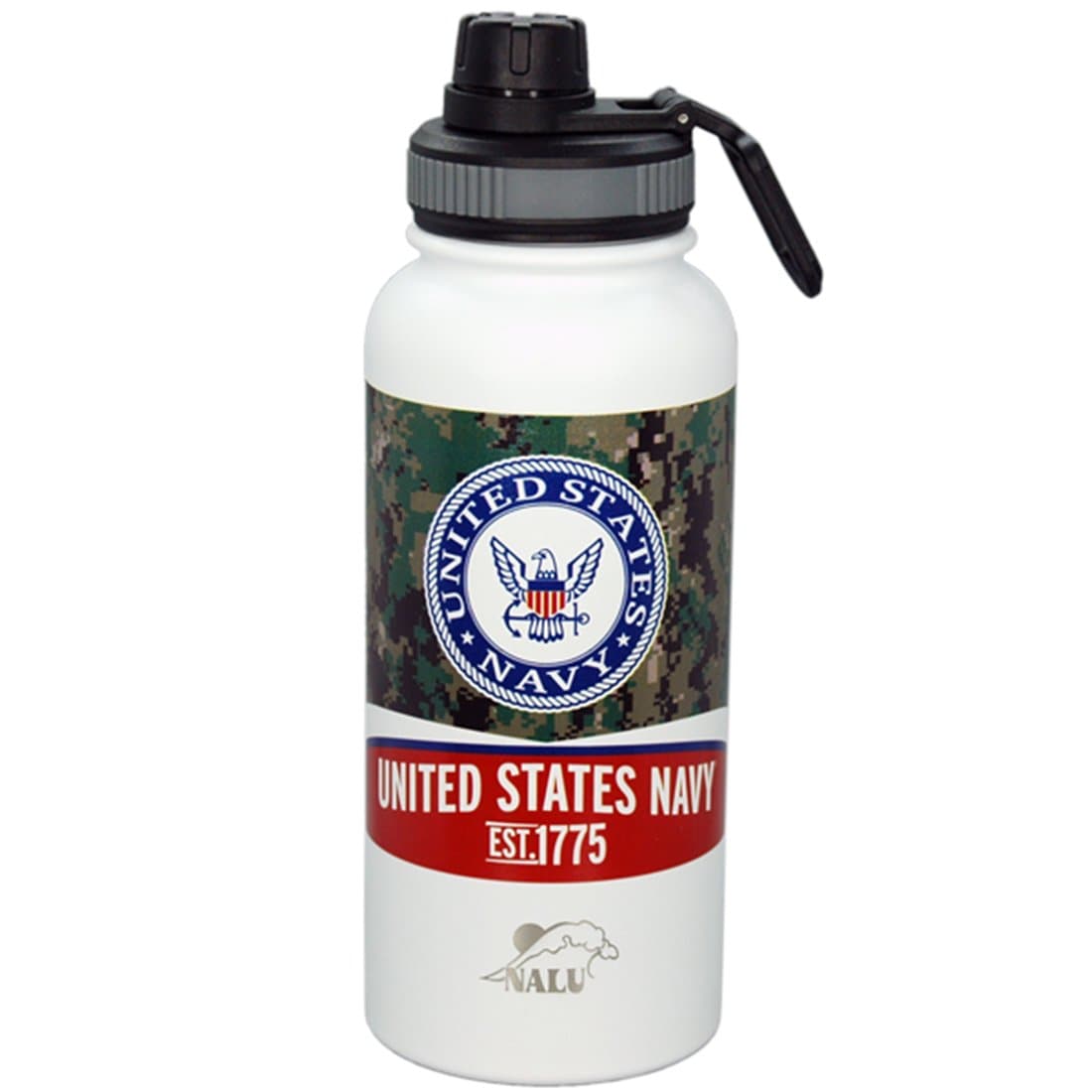 Navy Seal Nalu Water Bottle (White)