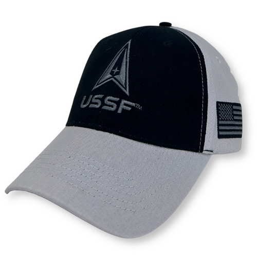 Space Force Logo Two Tone Flag Hat (Black/Grey)