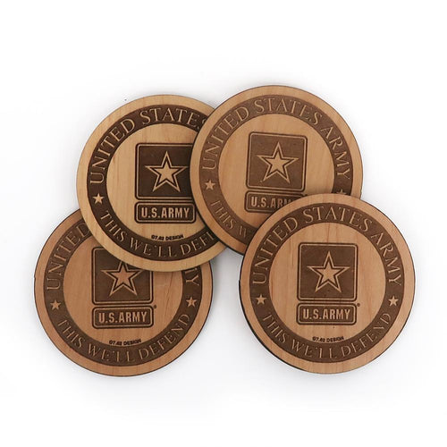 United States Army Wood Coasters (Set of 4)