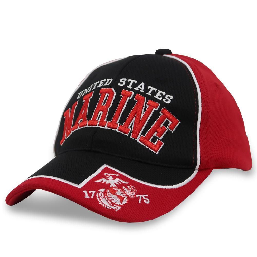 United States Marines Two Tone Performance Hat (Red/Black)