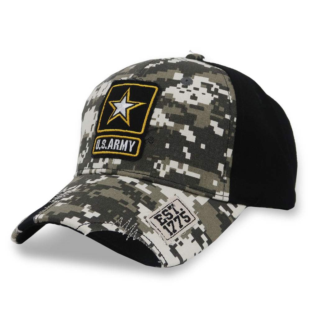 Army Star Distressed Camo Front Hat