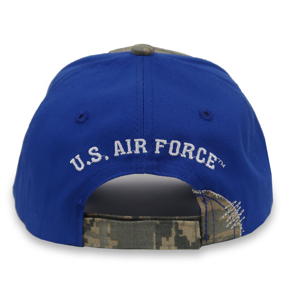 Air Force Wings Distressed Camo Front Hat