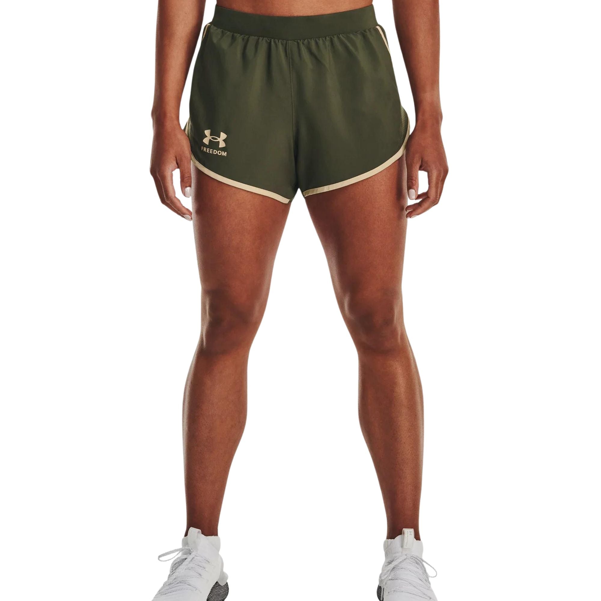 Under Armour Ladies Freedom Fly By Shorts (OD Green)