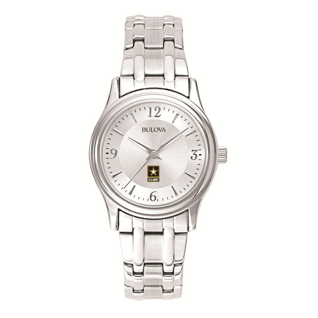 Army Star Ladies Bulova Stainless Steel Bracelet Watch (Silver)