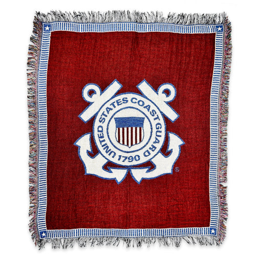 Coast Guard Knit Blanket (Navy)