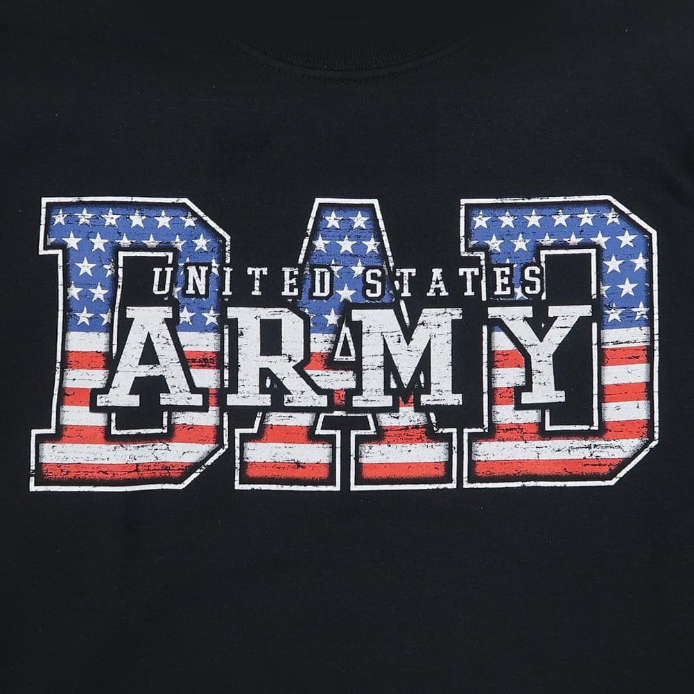 Army Dad American Flag T-Shirt (Black)