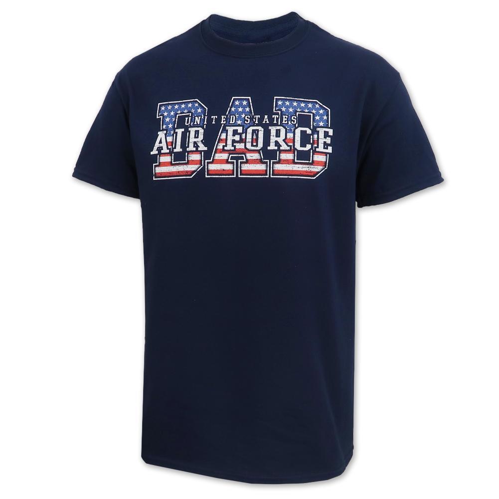 Air Force Dad American Flag T-Shirt (Navy)