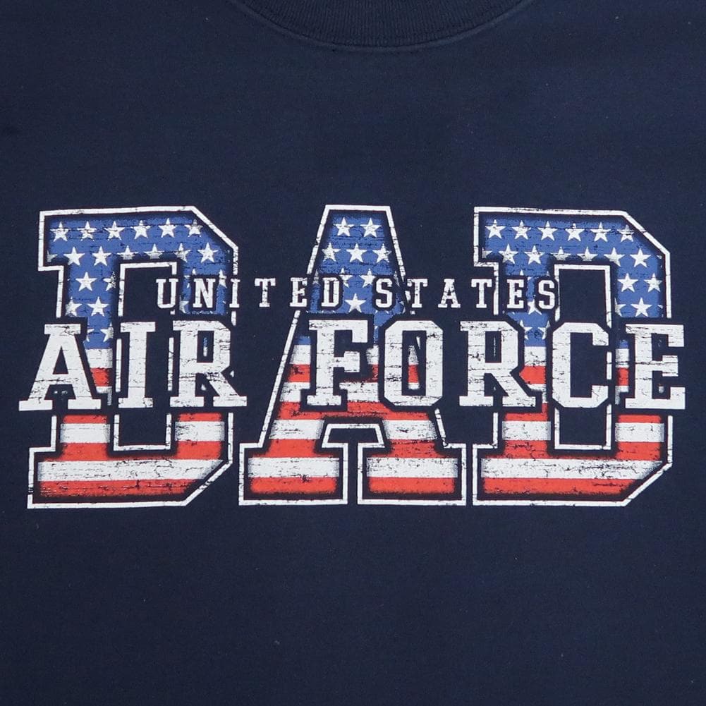 Air Force Dad American Flag T-Shirt (Navy)