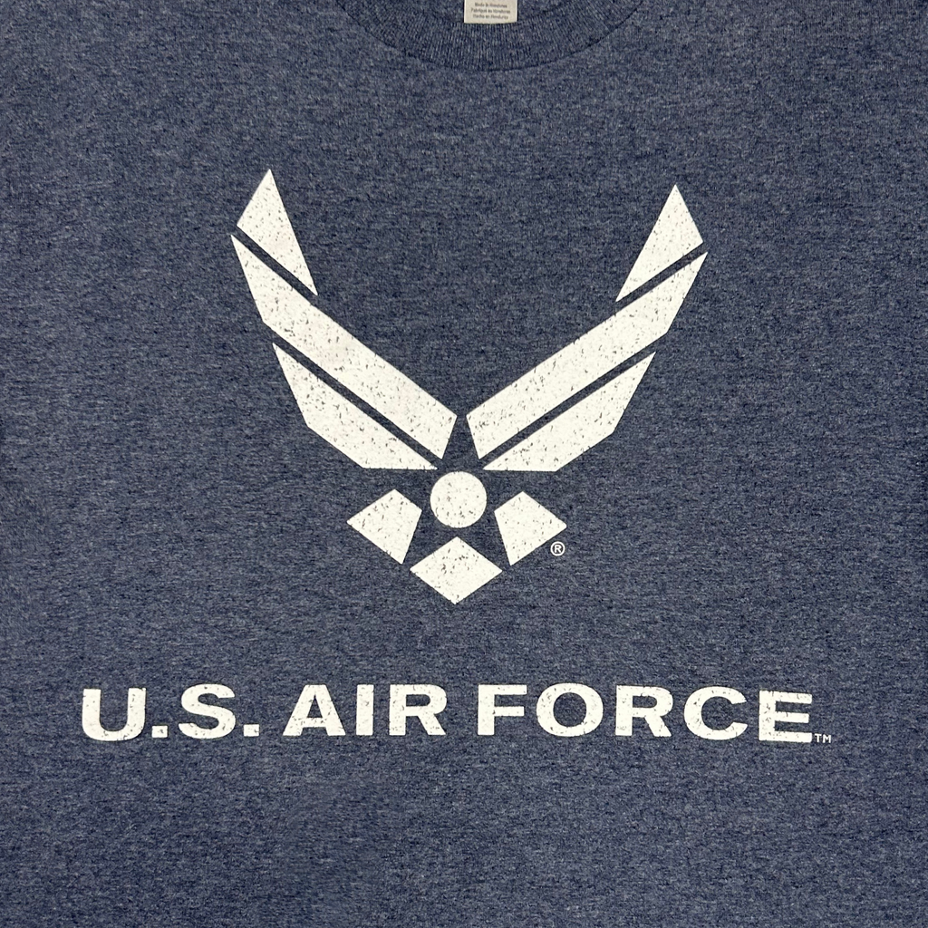 Air Force Distressed Wings T-Shirt (Heather Navy)