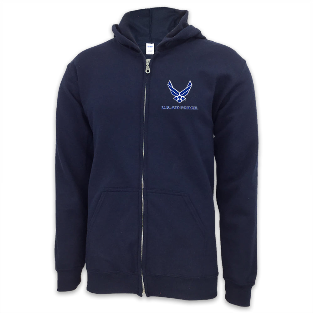 Air Force Wings Left Chest Logo Full Zip Hood