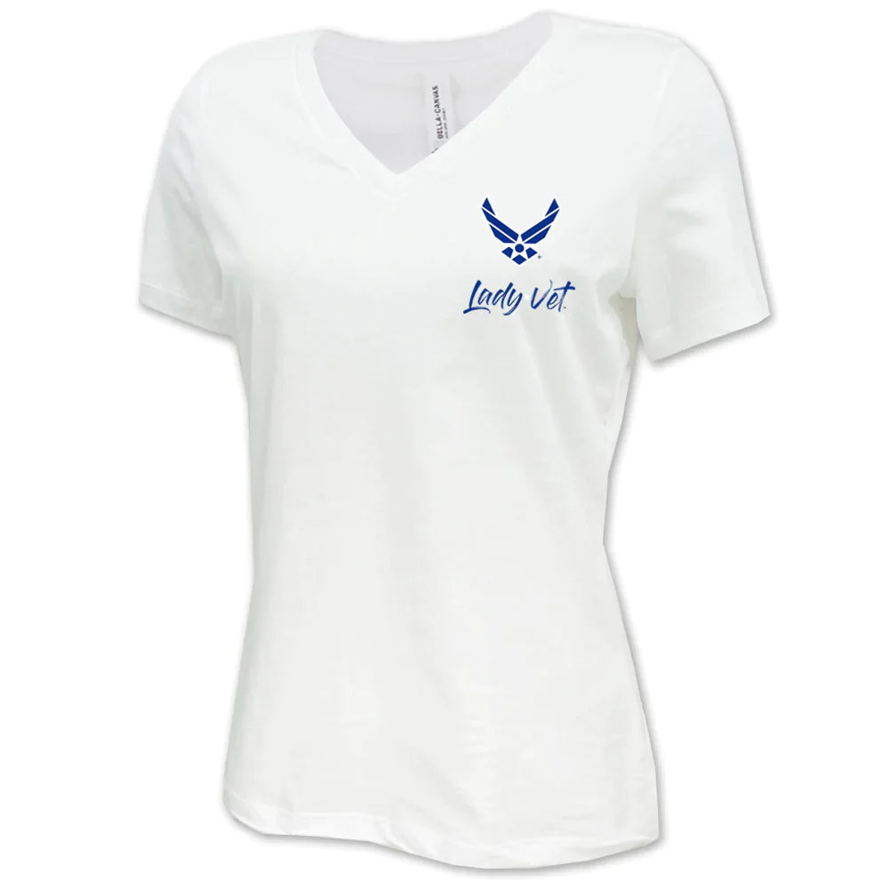 Air Force Lady Vet Left Chest Logo V-Neck T-Shirt