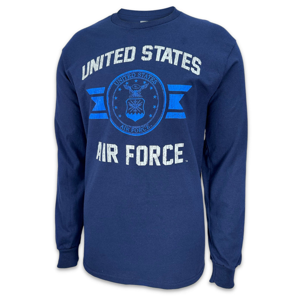 Air Force Vintage Basic Seal Long Sleeve T-Shirt (Navy)