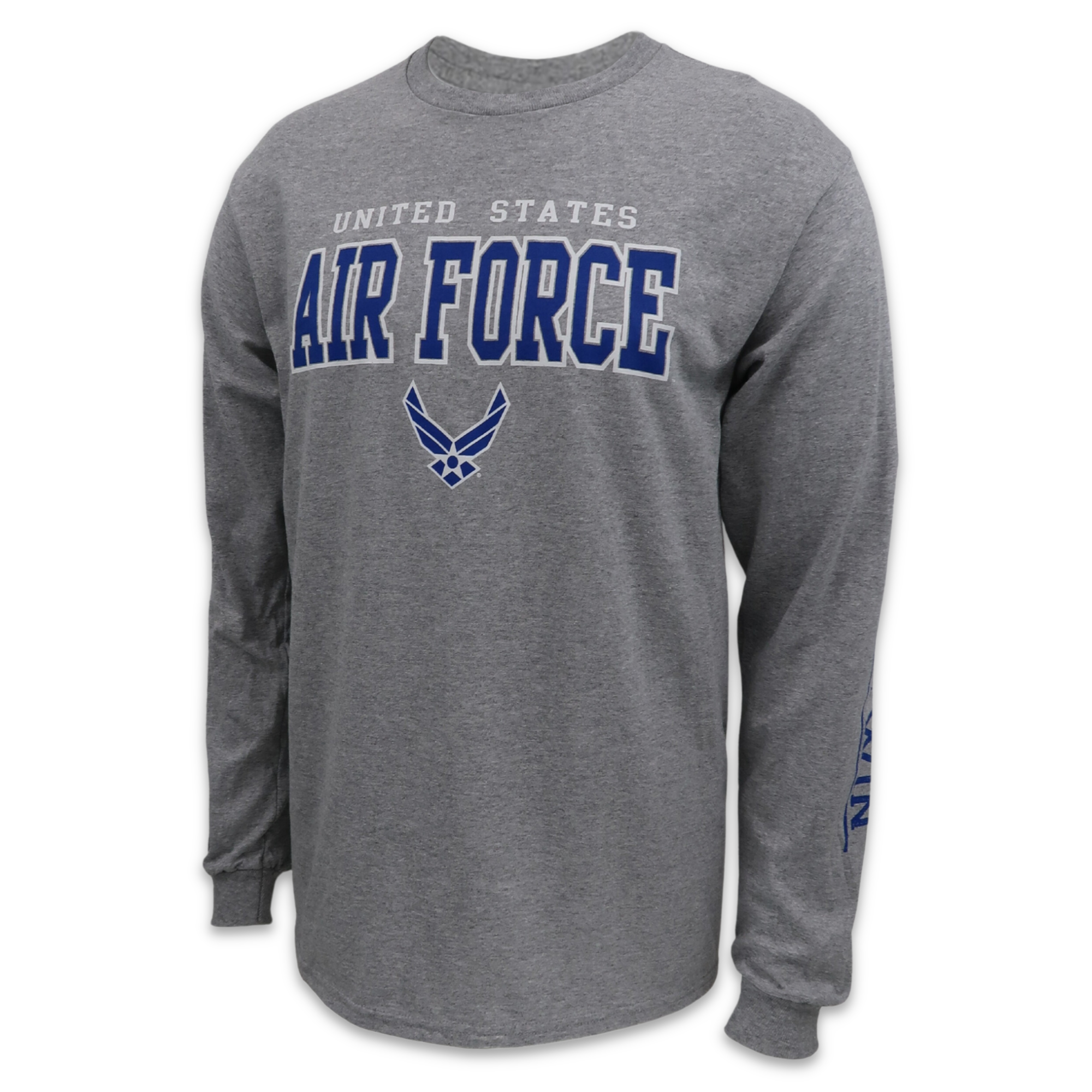 United States Air Force Block Wings Long Sleeve T-Shirt (Grey)