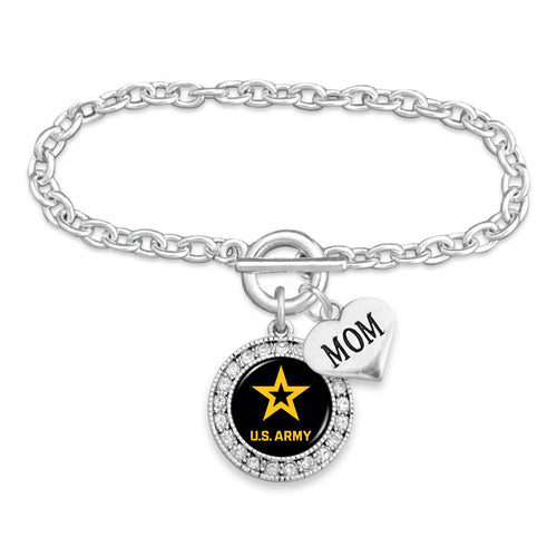 Army Star Crystal Mom Bracelet