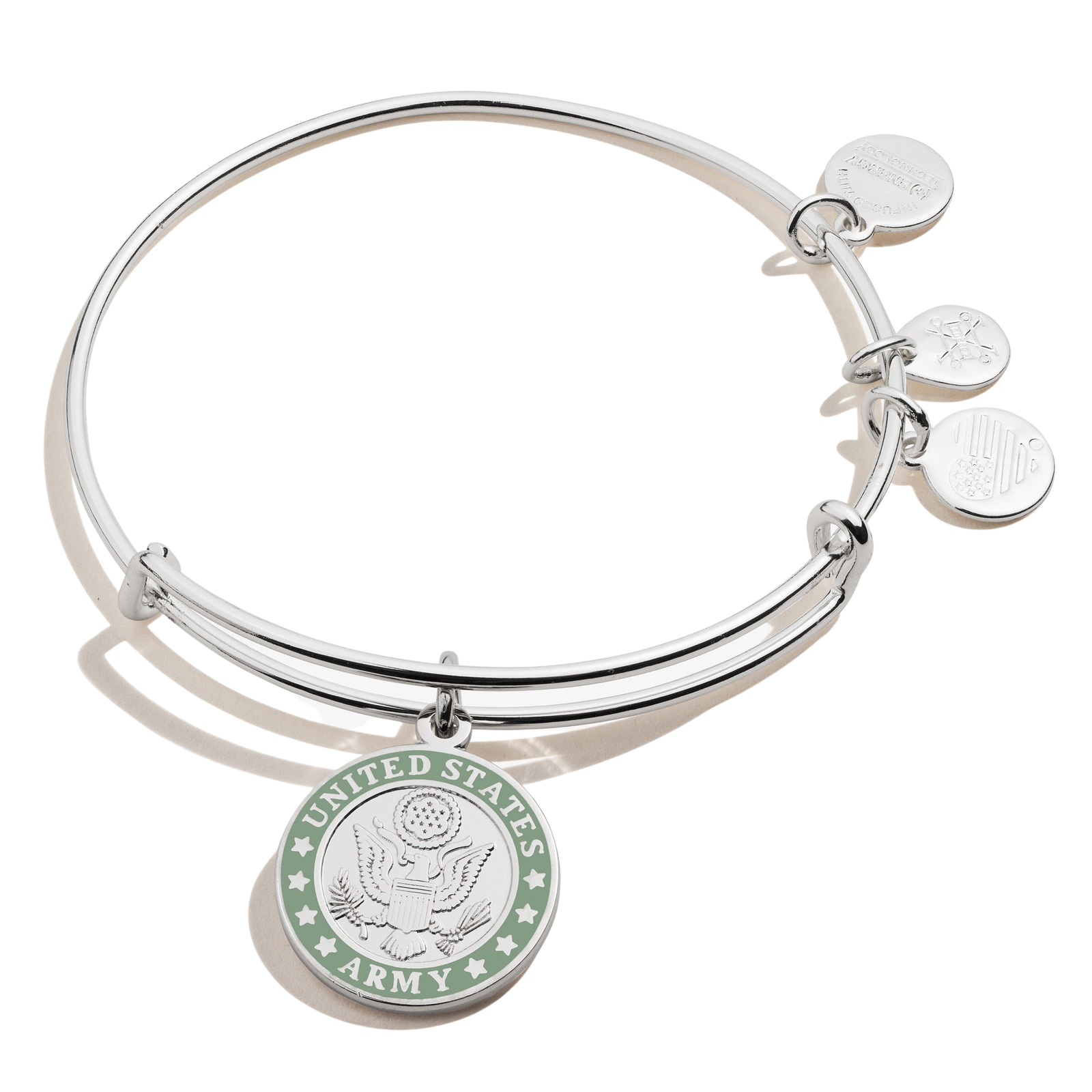 Alex and Ani Army Bangle Bracelet (Silver)