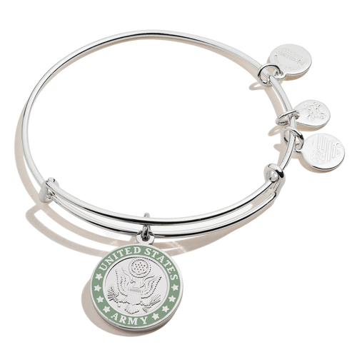 Alex and Ani Army Bangle Bracelet (Silver)