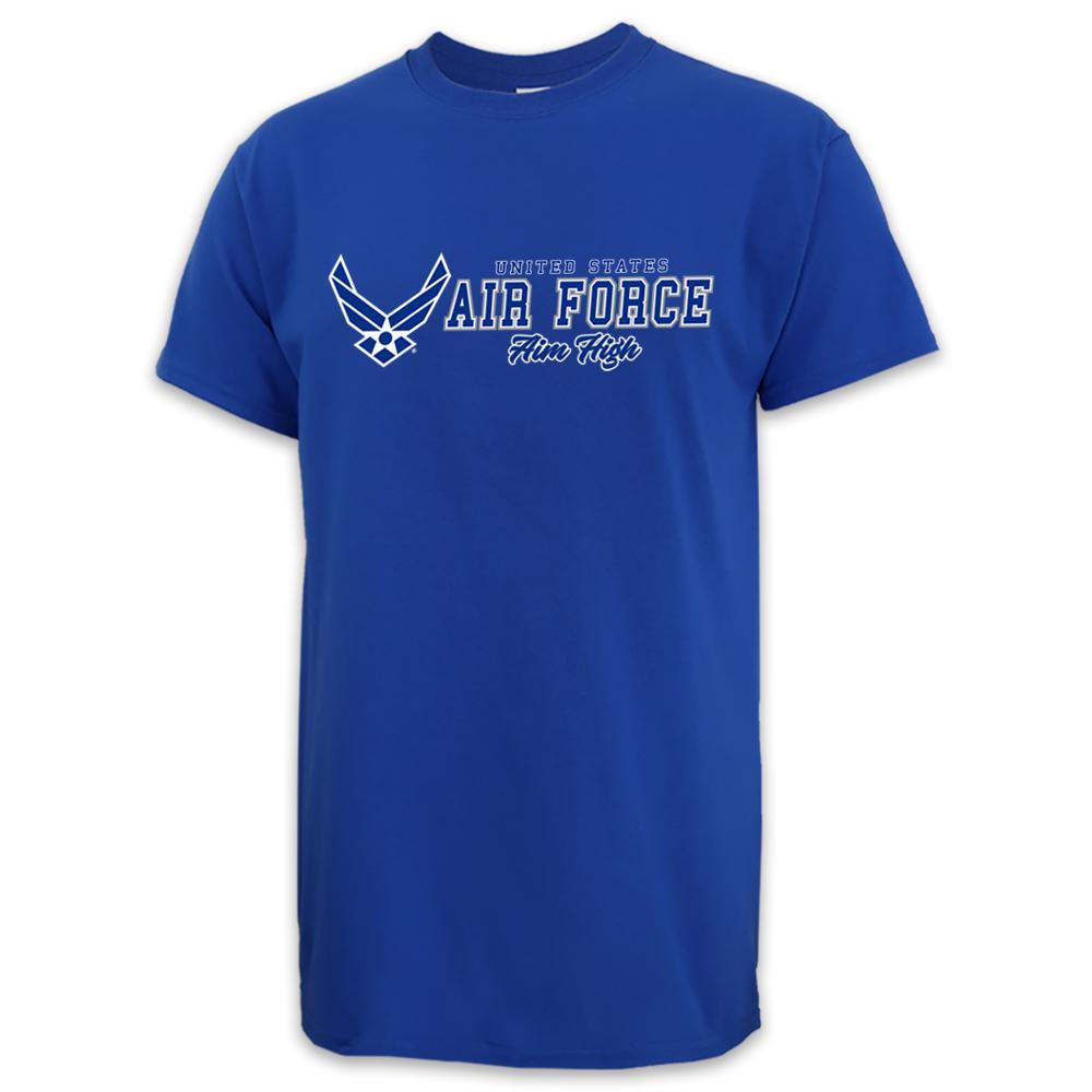 United States Air Force Aim High USA Made T-Shirt (Royal)