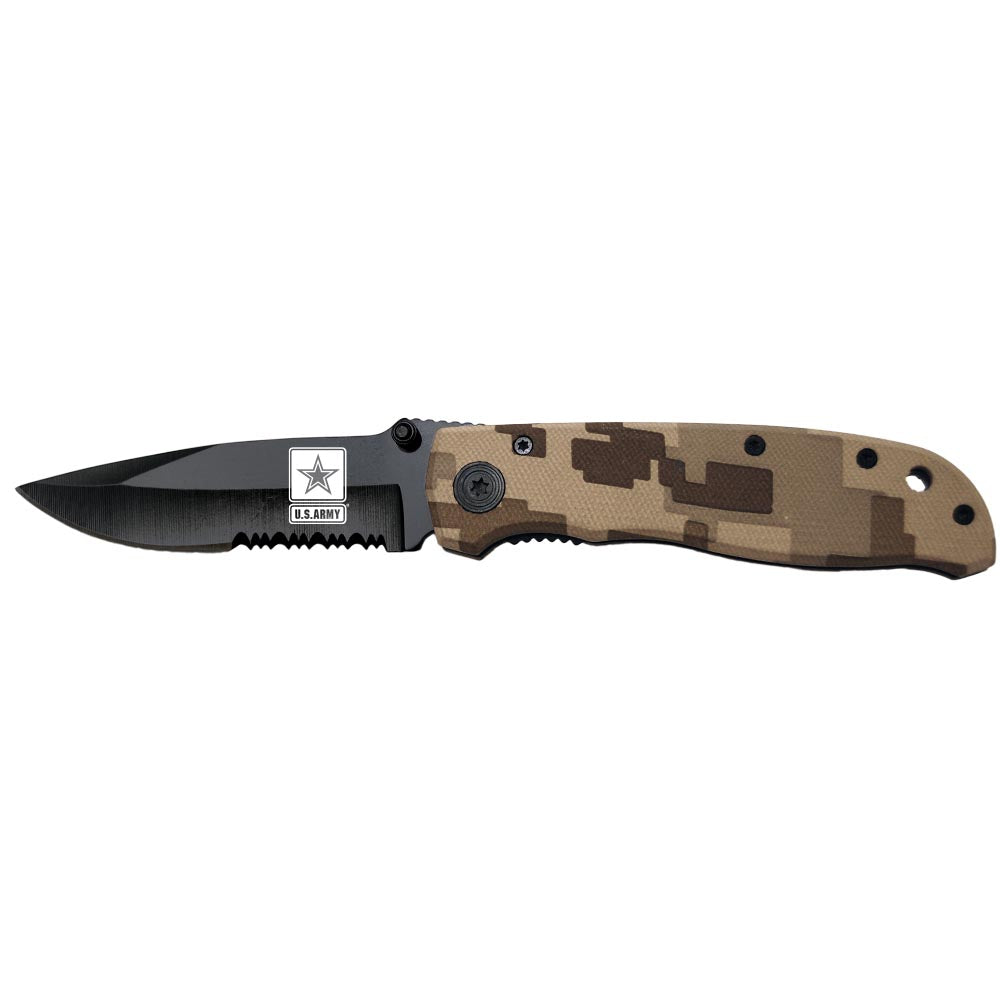 Army Folding Lock Back Knife (Brown Camo)