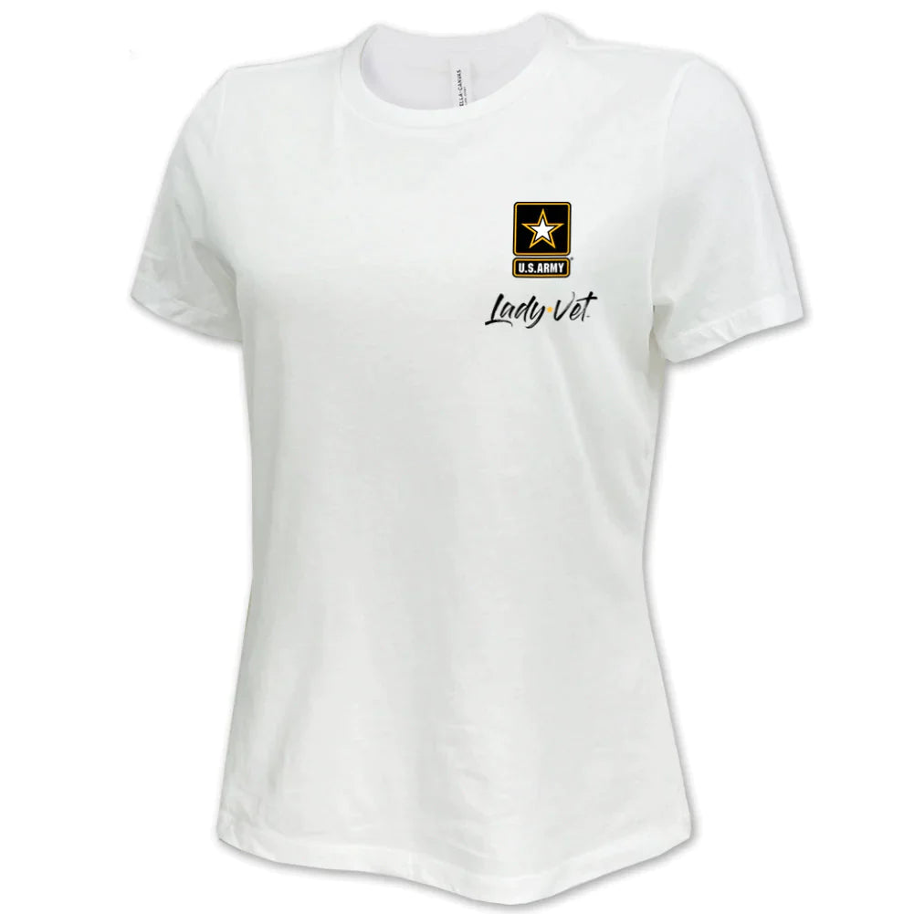 Army Lady Vet Left Chest Logo Ladies T-Shirt