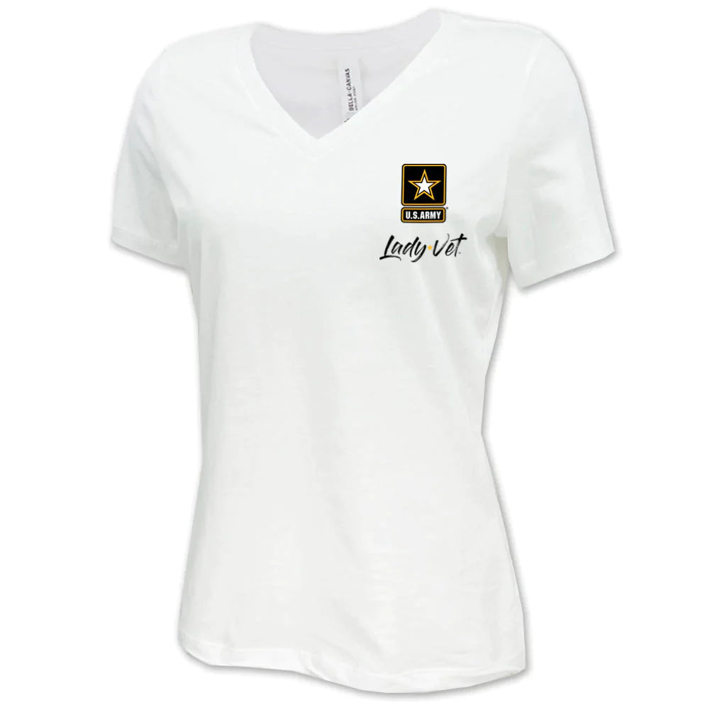 Army Lady Vet Left Chest Logo V-Neck T-Shirt