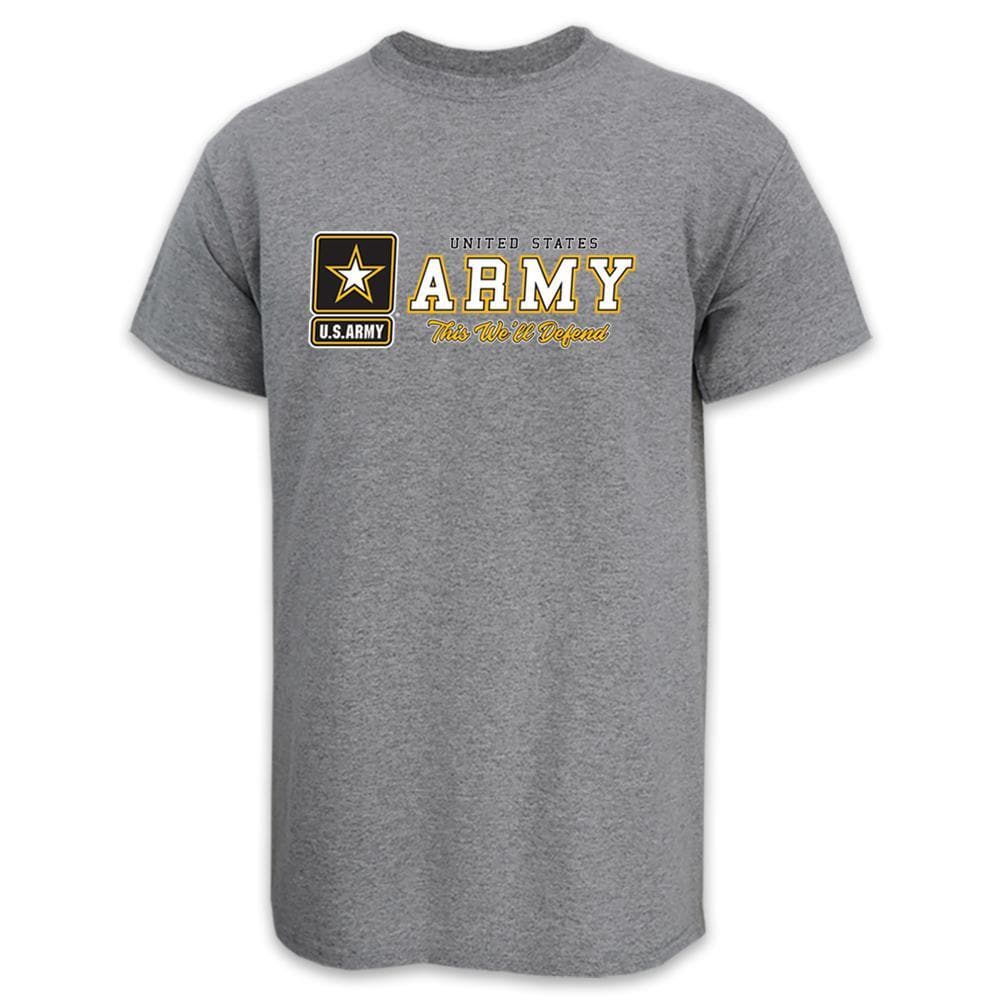 United States Army This We'll Defend USA Made T-Shirt (Grey)