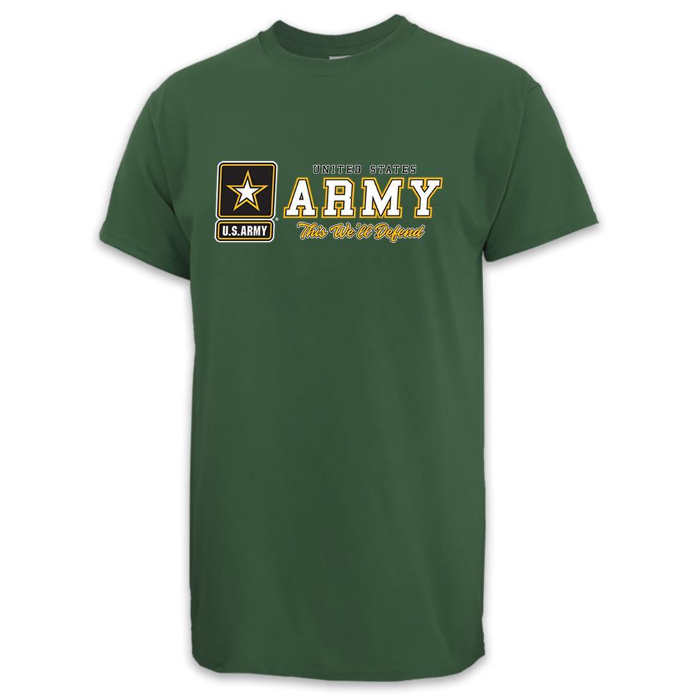 United States Army This We'll Defend USA Made T-Shirt (OD Green)