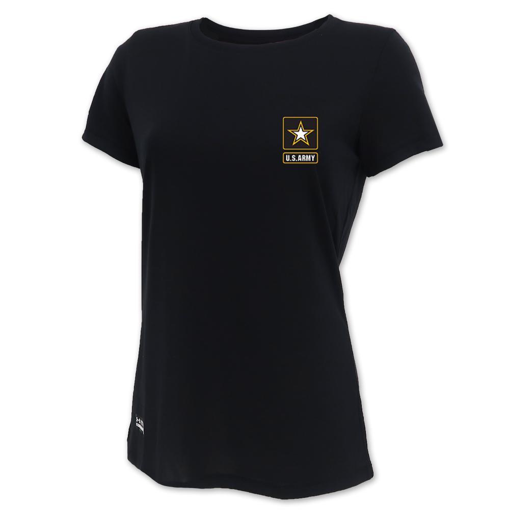 Army Under Armour Ladies Tactical Tech T-Shirt (Black)