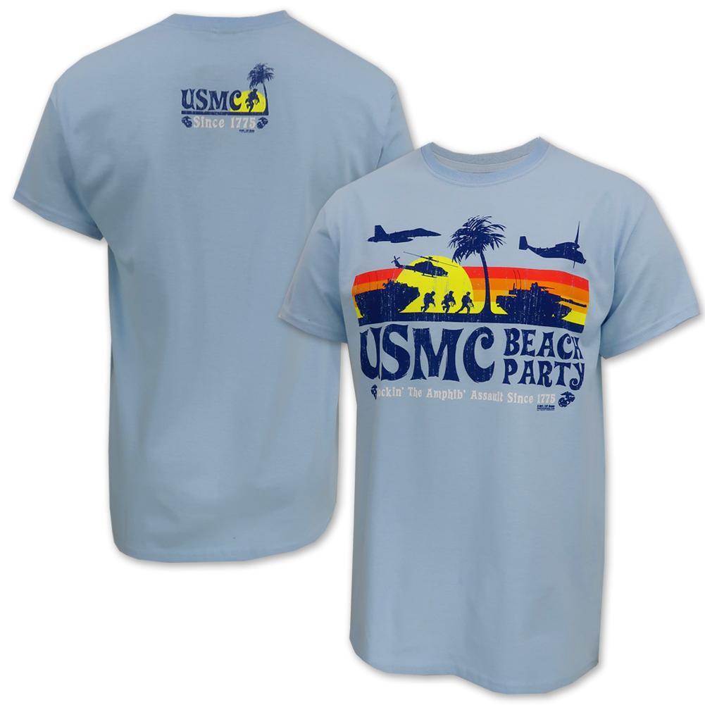 USMC Beach Party T-Shirt (Sky Blue)