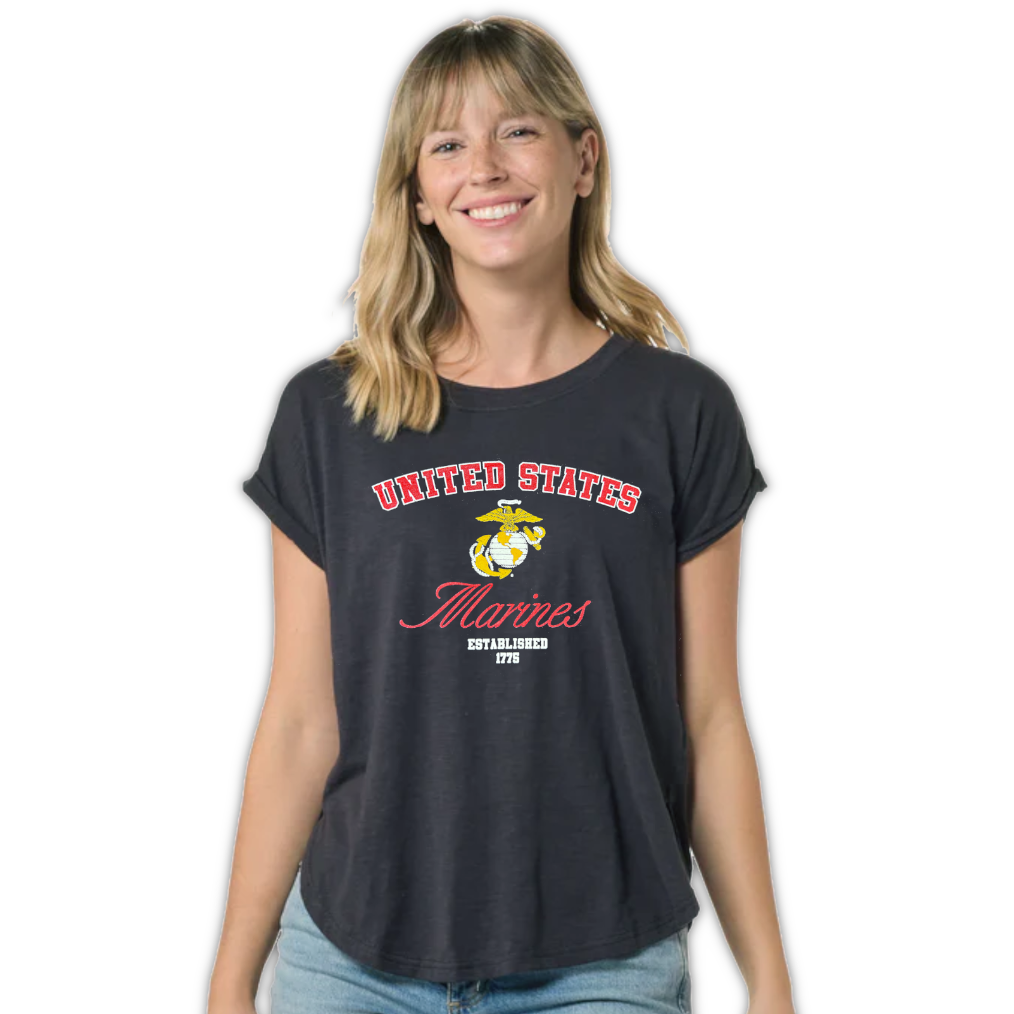 Marines Ladies Sweet Tee (Black)