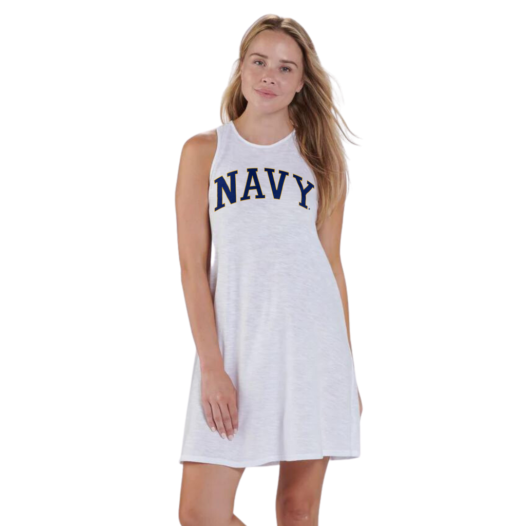 Navy Ladies Coastal Cover Up (White)