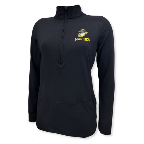 Marines Ladies Flex Quarter Zip (Black)