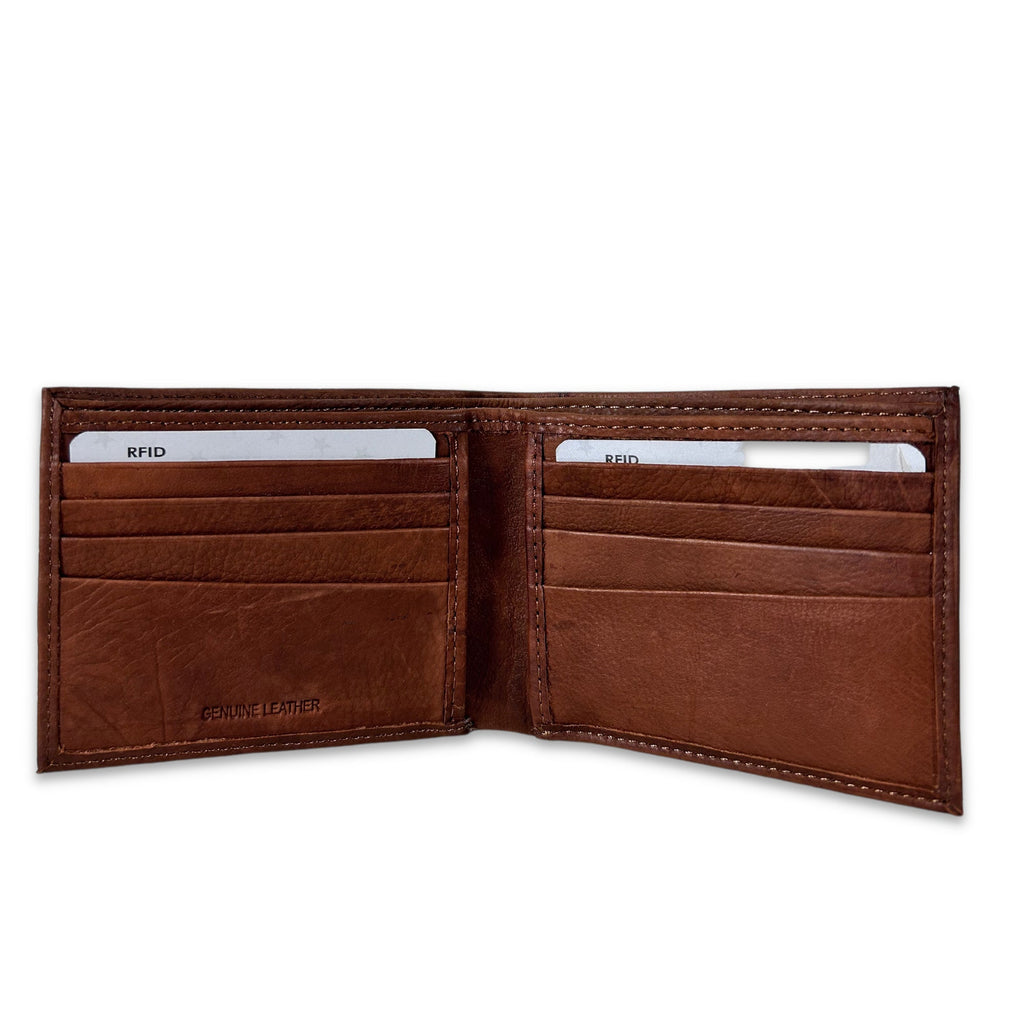 Air Force Wings Genuine Leather Bifold Wallet (Brown)