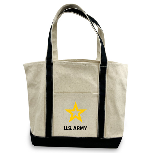 Army Star Classic Natural Canvas Tote (Natural/Black)