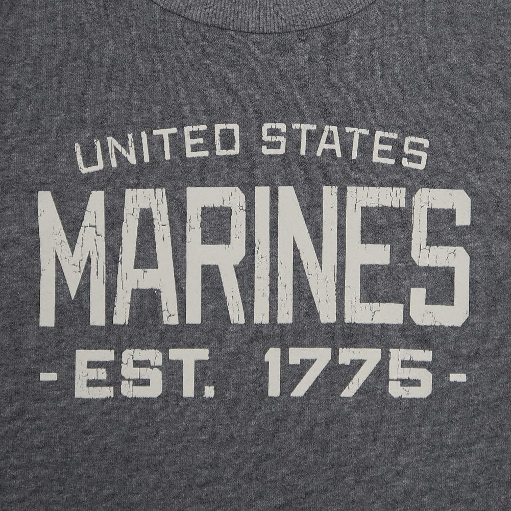 Marines Champion Ladies Distressed Crewneck (Grey)