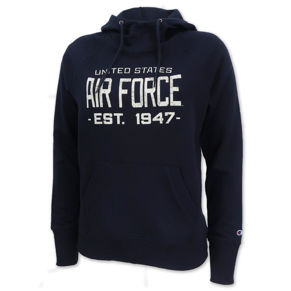 Air Force Champion Ladies Distressed Hood (Navy)