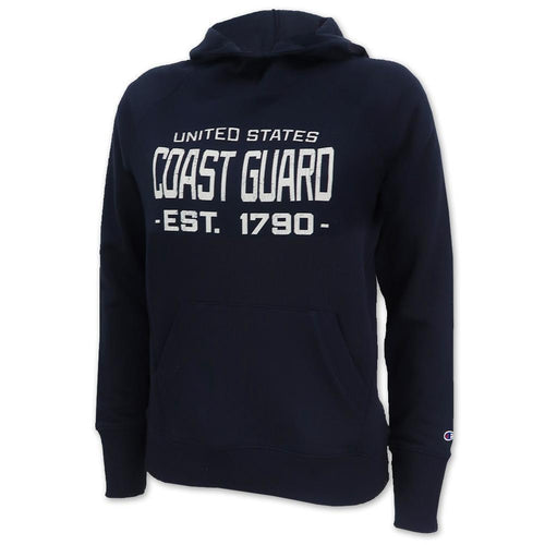 Coast Guard Champion Ladies Distressed Hood (Navy)