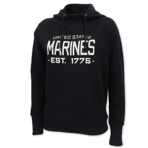 Marines Champion Ladies Distressed Hood (Black)