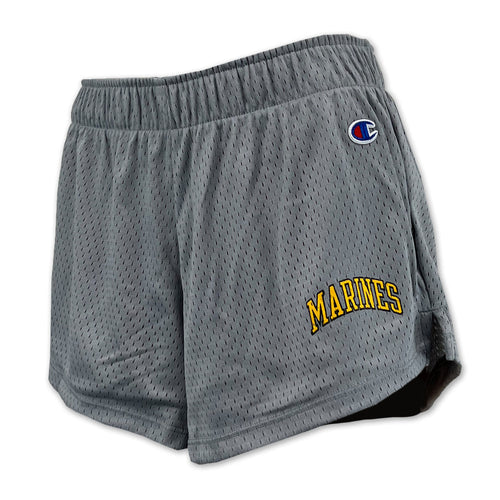 Marines Champion Ladies Mesh Shorts (Grey)