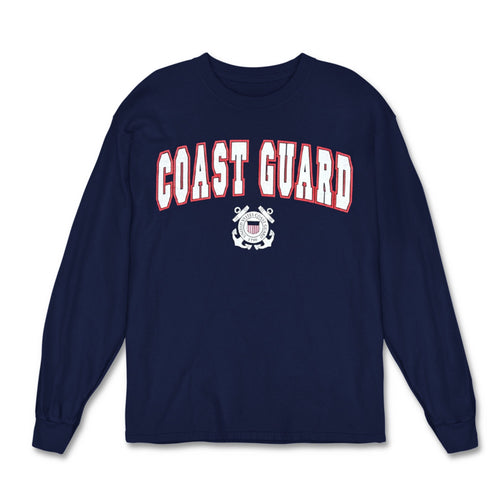 Coast Guard Arch Seal Long Sleeve T-Shirt (Navy)