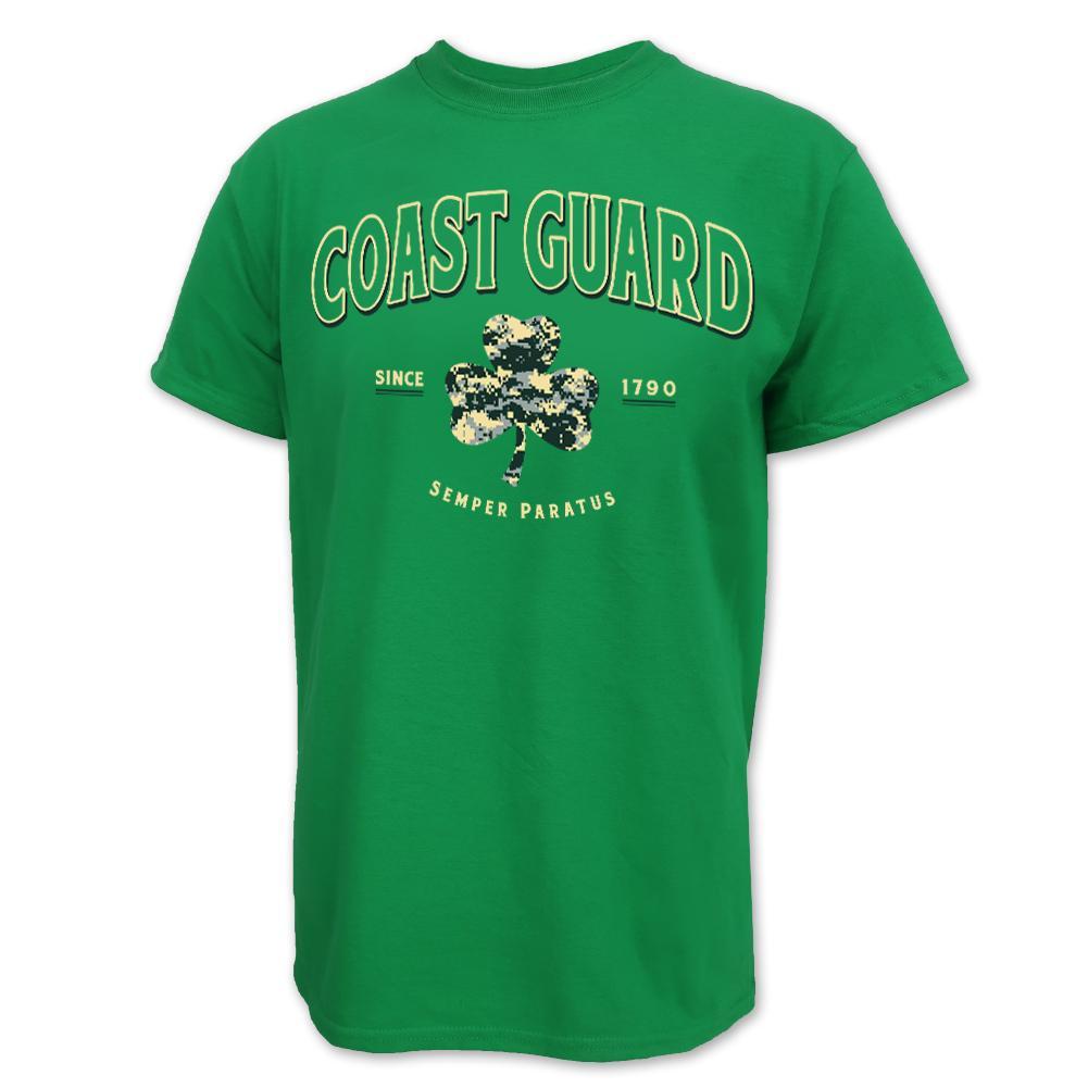 Coast Guard Digi Camo Shamrock T-Shirt (Green)