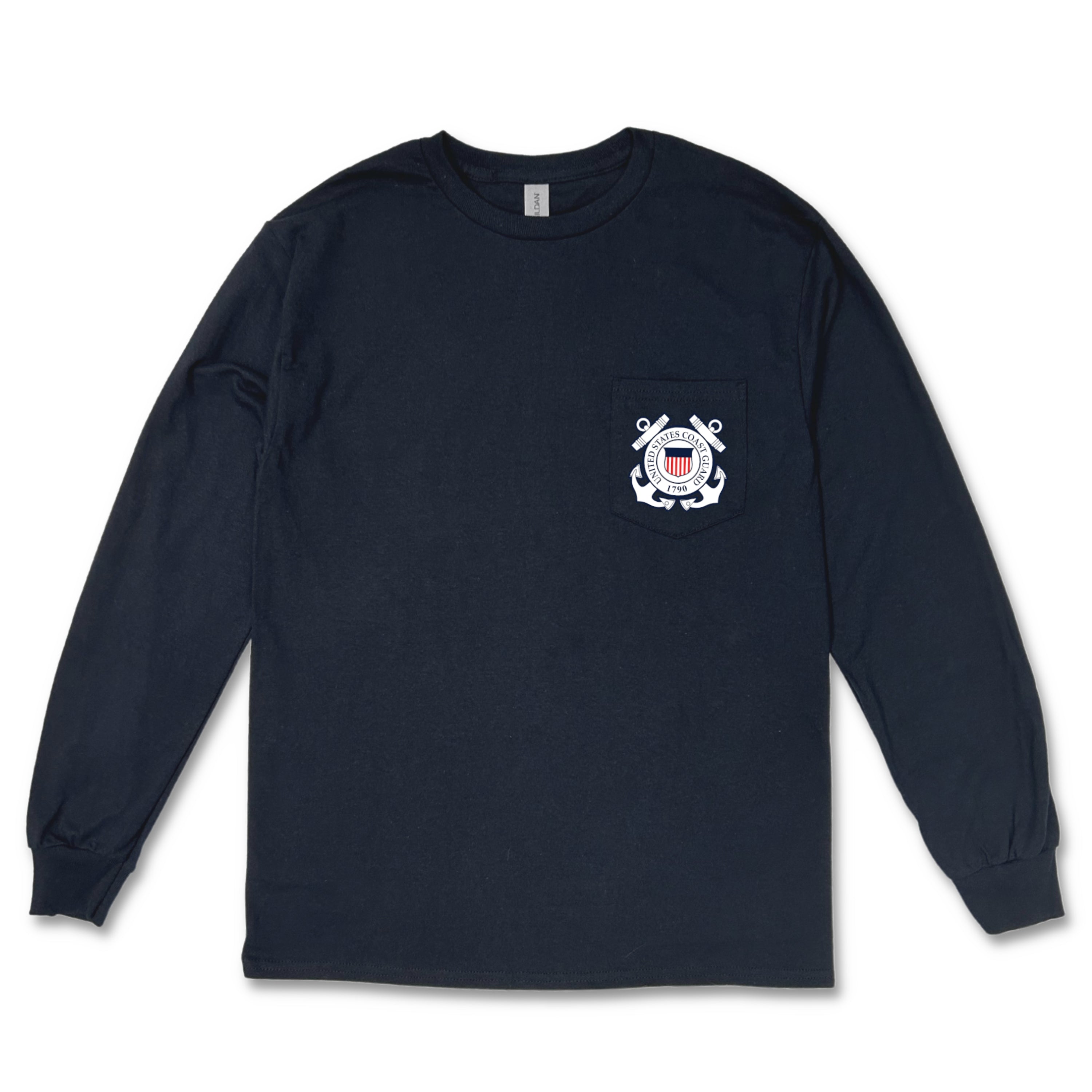 Coast Guard Seal Logo Long Sleeve Pocket T-Shirt