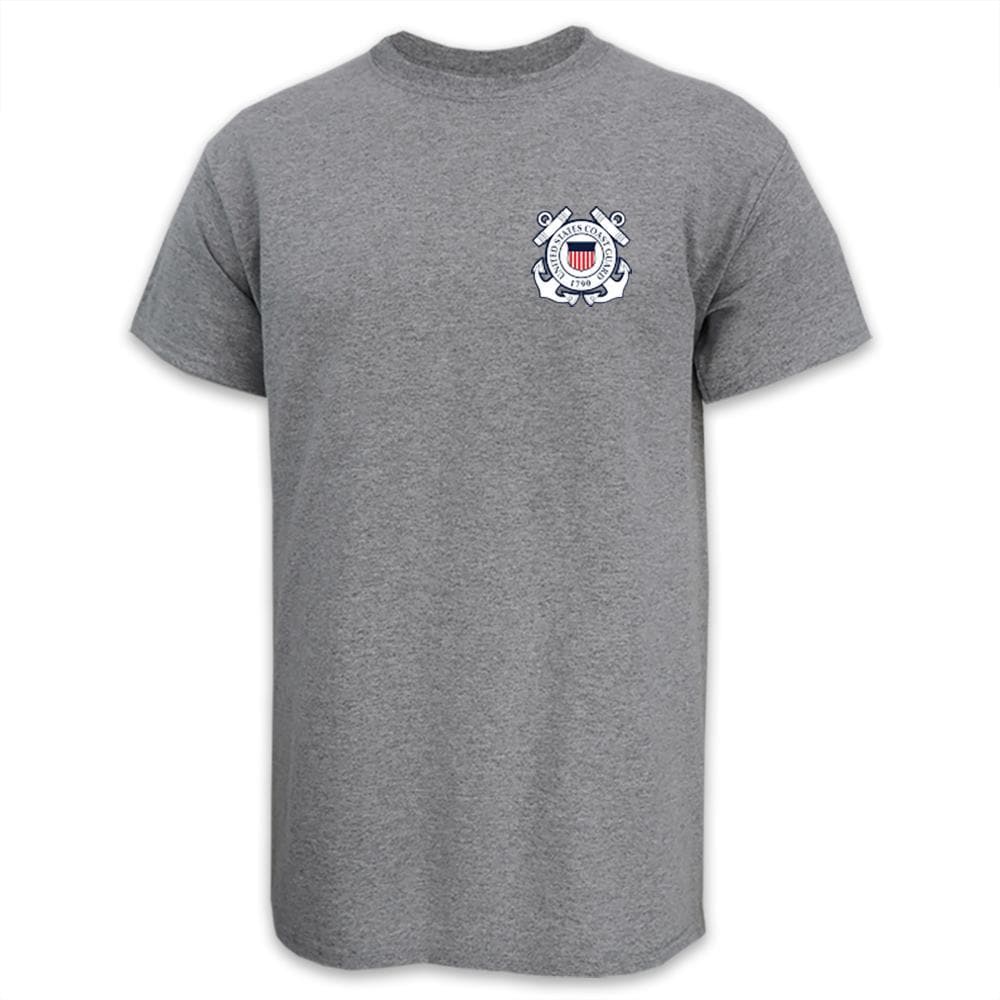 Coast Guard Seal Logo T-Shirt USA Made T-Shirt (Grey)