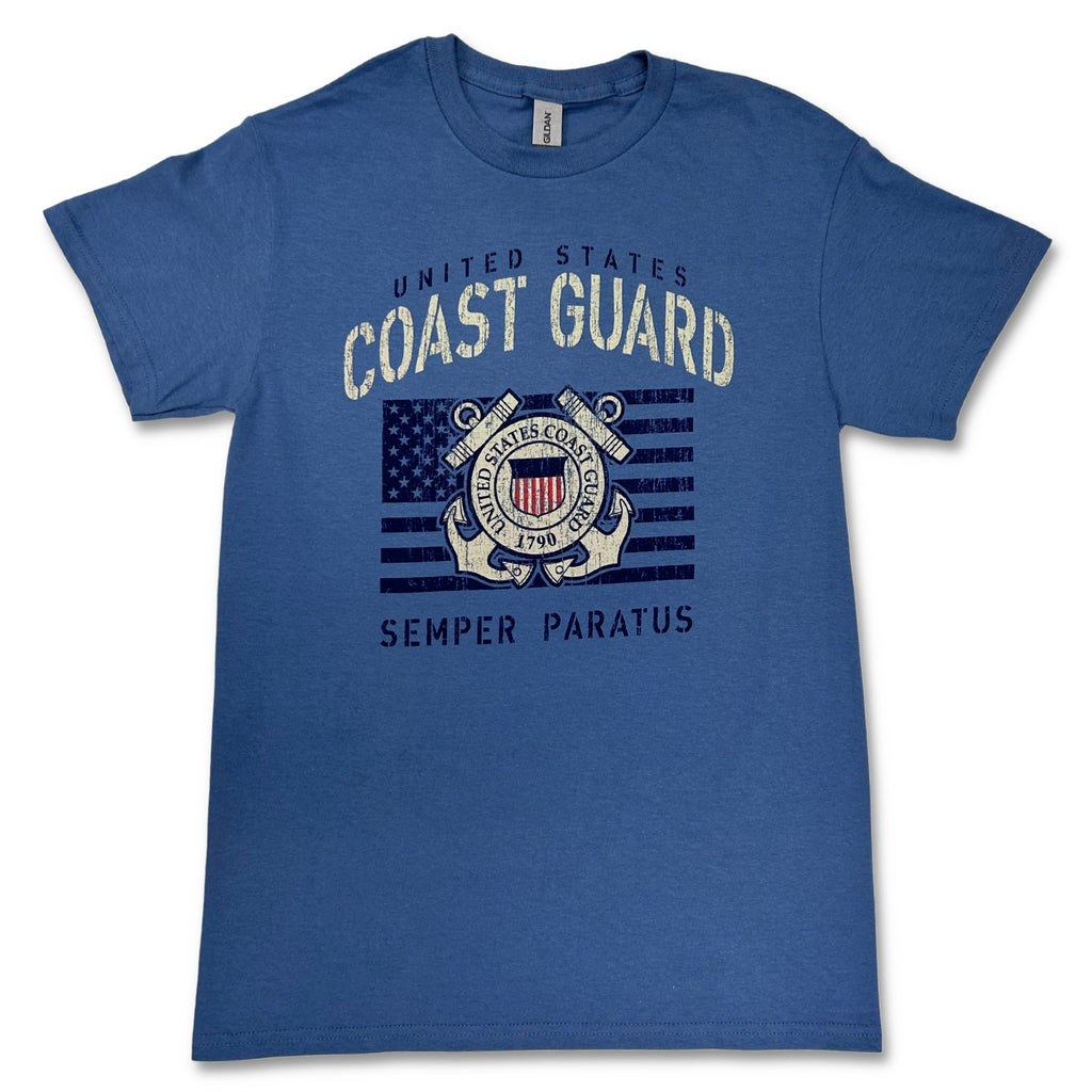 Coast Guard Vintage Stencil T-Shirt (Indigo Blue)