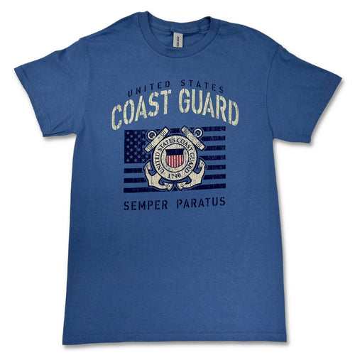 Coast Guard Vintage Stencil T-Shirt (Indigo Blue)