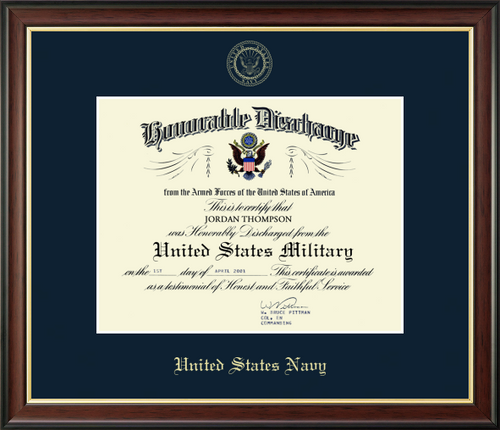 U.S. Navy Honorable Discharge Certificate Frame (11x8.5)