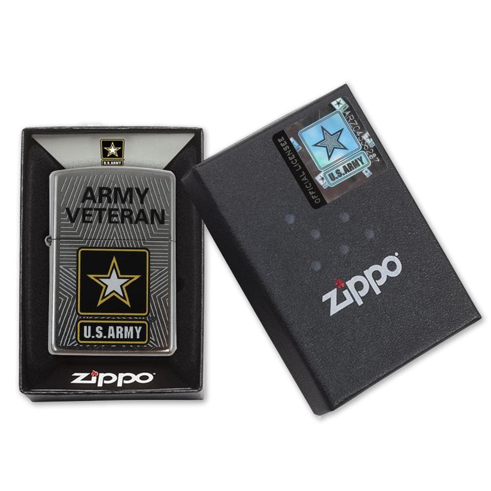 Army Veteran Chrome Zippo Lighter