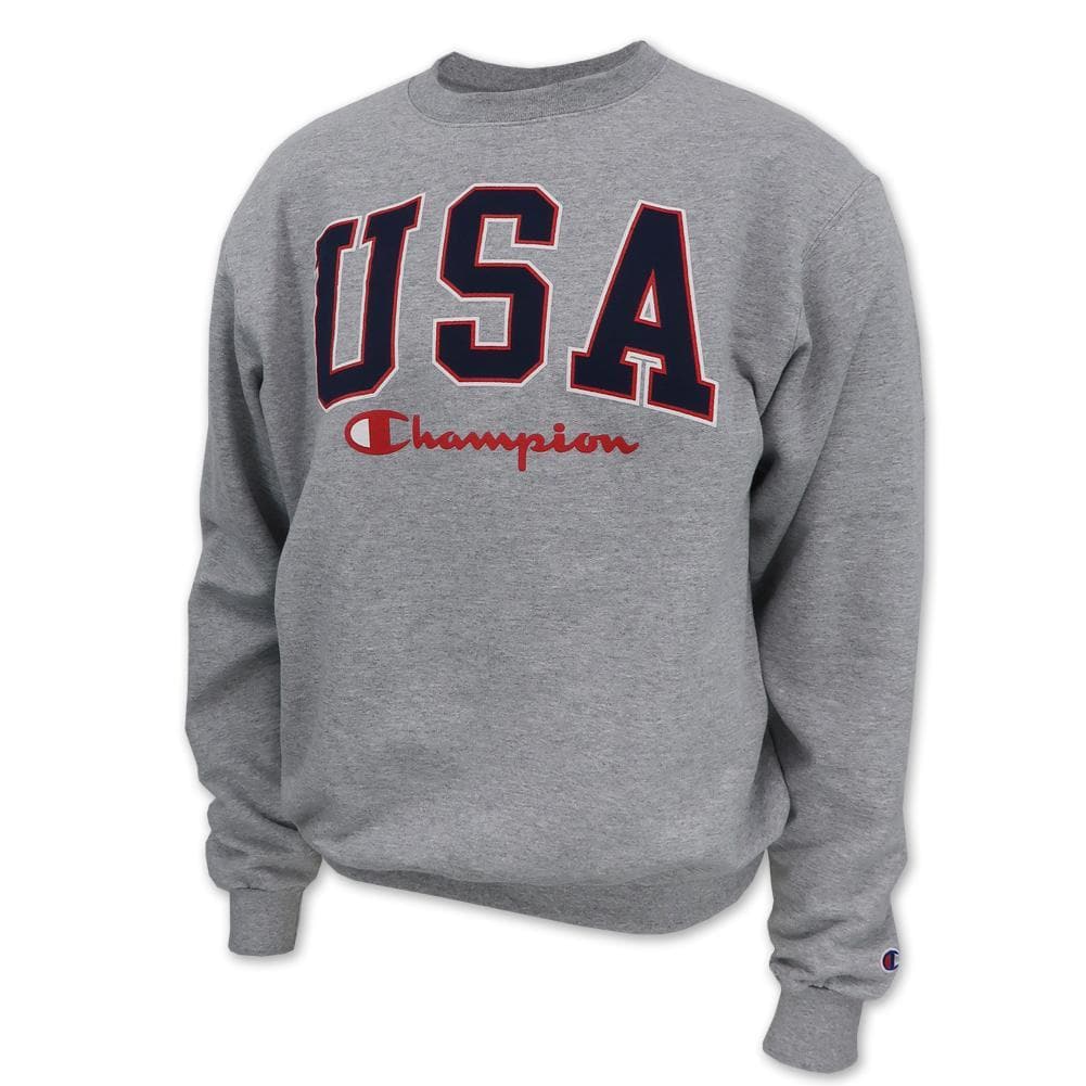 USA Champion Fleece Crewneck (Grey)