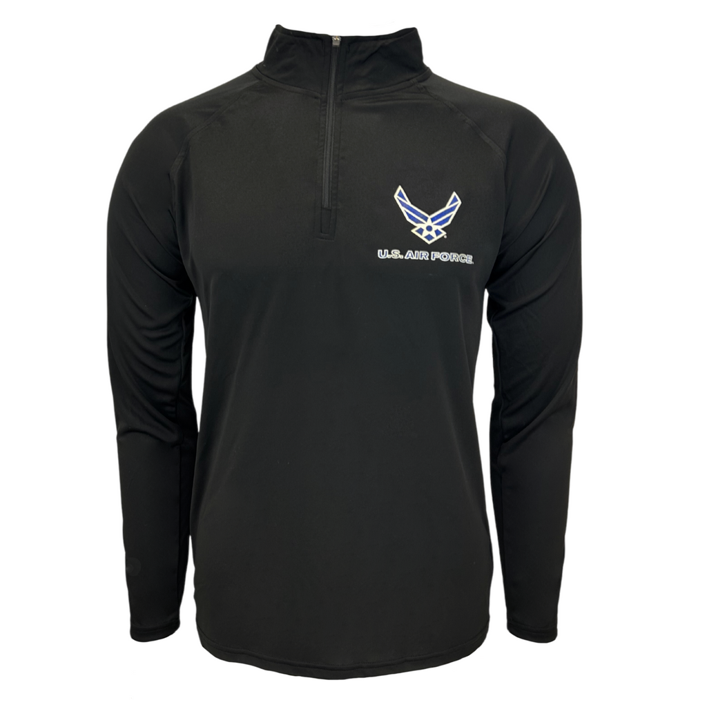 Air Force Wings Logo Perf 1/4 Zip (Black)