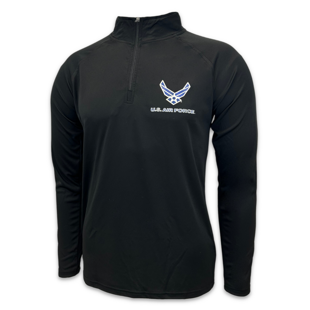 Air Force Wings Logo Perf 1/4 Zip (Black)