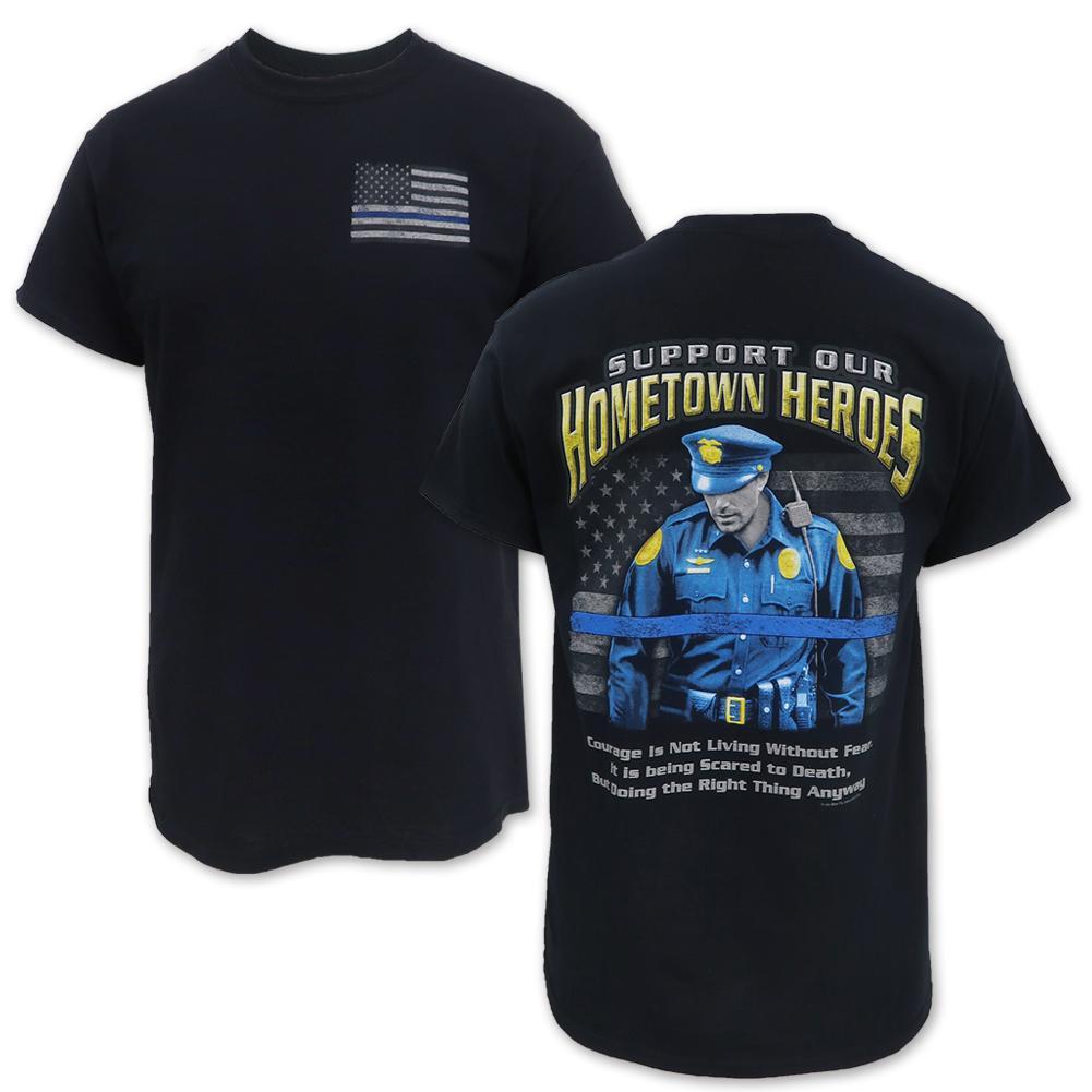 Support Our Hometown Heroes Police T-Shirt (Black)